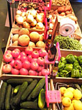 Farm fresh produce at Lewis Farm Market, Corn Maze & Petting Zoo in New Era, Michigan, north of Grand Rapids.